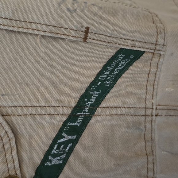 Key brand distressed overalls. Vintage, 100% cotton. W36 x L34. - Picture 3 of 10